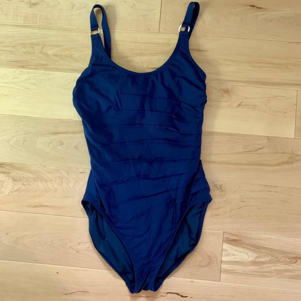 Calvin Klein Pleated One-Piece Swimsuit